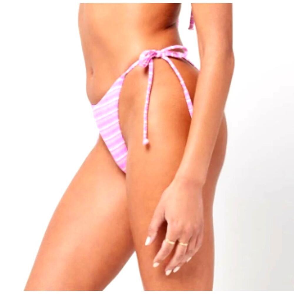 L*Space Electric Pique Stripe Lennox Bikini Bottom XL - Picture 8 of 9